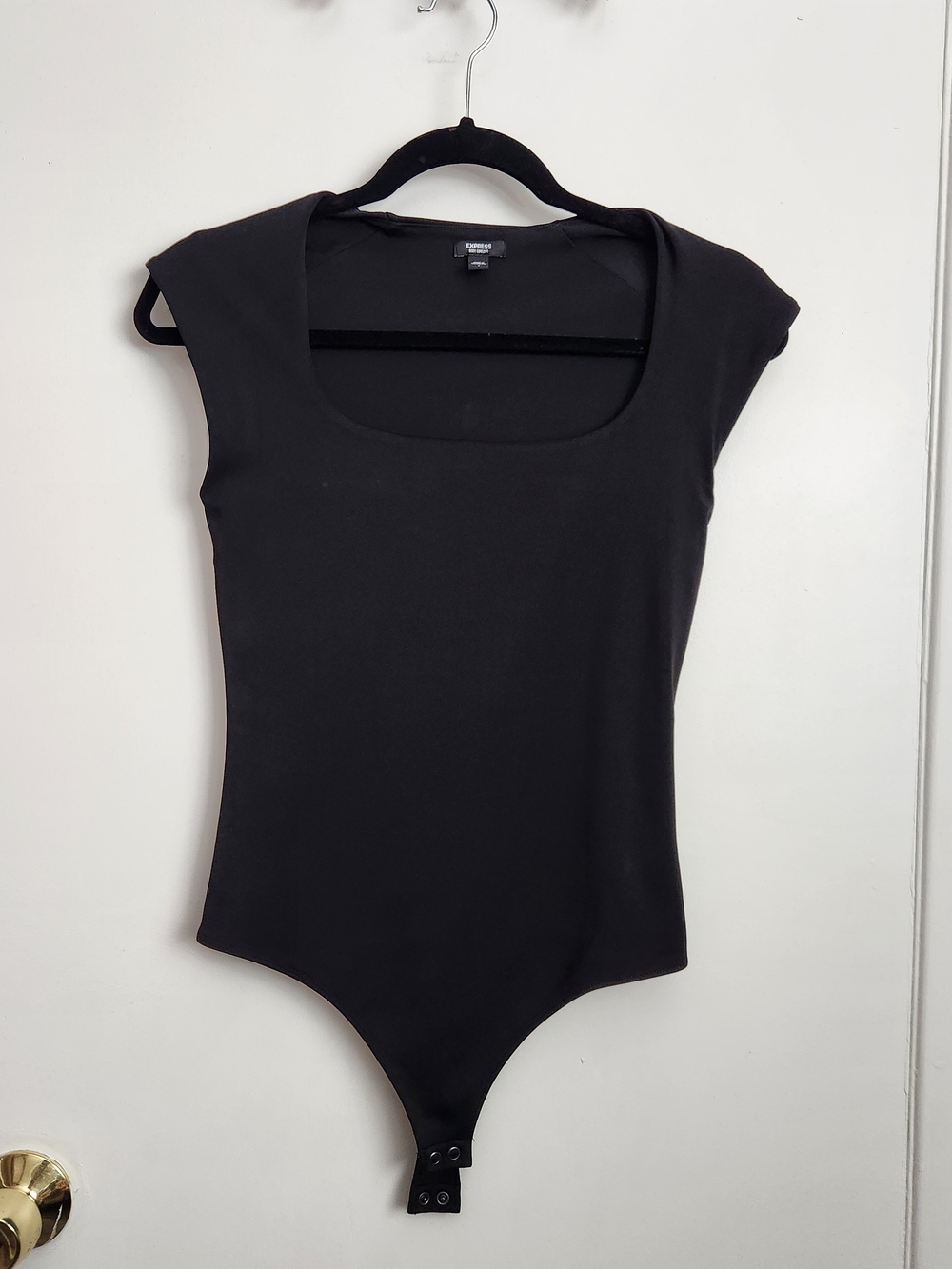 Black Cap Sleeve Body Contour Bodysuit